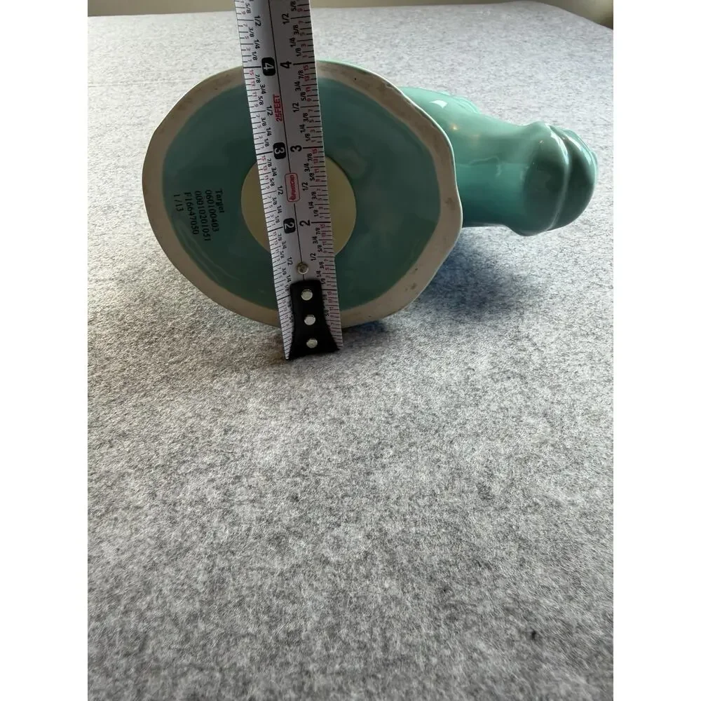 Teal Blue Unicorn Head Ceramic Coin Piggy‎ Bank Shelf Decor Animal Collectible